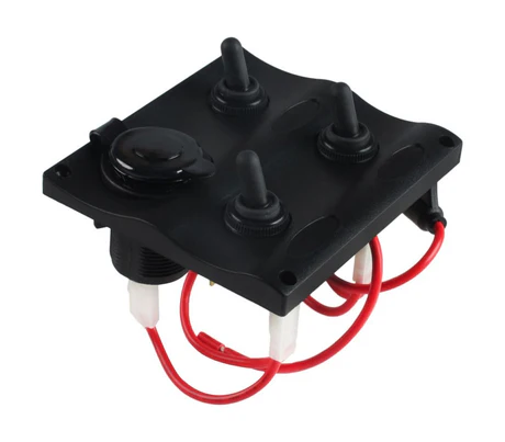 Schakelpaneel met 12 VOLT plug - 3 schakelaars %count(title) Officiële Suzuki Marine dealer Noord-Holland Schakelpaneel met 12 VOLT plug - 3 schakelaars - Afbeelding 2