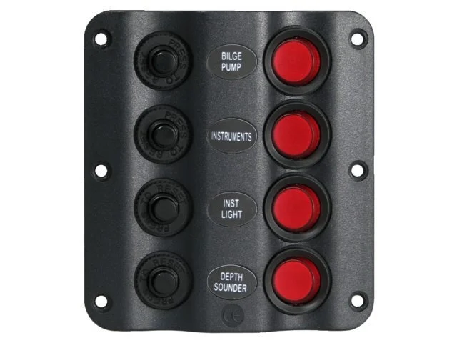 Schakelpaneel wave 4 schakelaars 12V %count(title) Officiële Suzuki Marine dealer Noord-Holland Schakelpaneel wave 4 schakelaars 12V